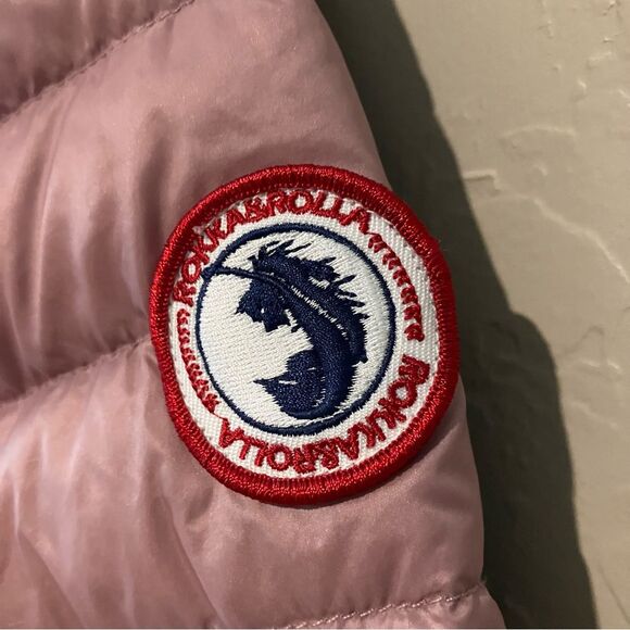 Rokka&Rolla Down Lightweight Packable Coat Puffer Hood Pink Jacket Women's Small - Picture 4 of 12